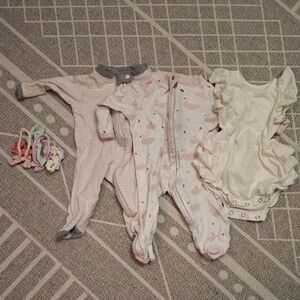 Burts Bees Baby Newborn Girl Lot